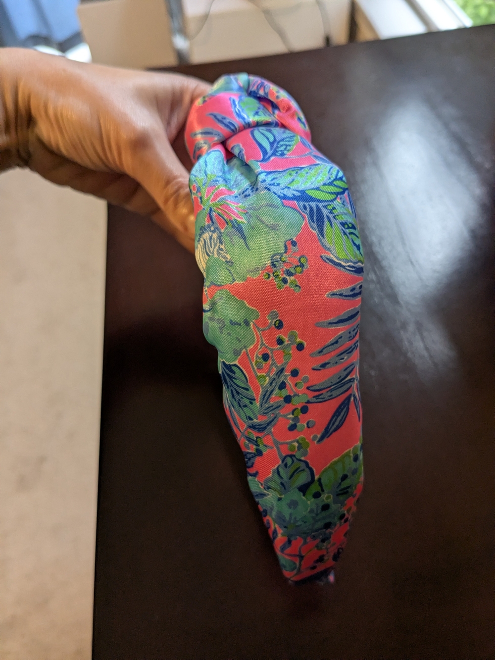 Lilly Pulitzer Pink & Blue Floral Knotted Headband - Picture 6 of 6